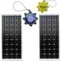 HQRP 170 Watt (85W + 85W) Monocrystalline Solar Panel 170 Watt 12V / 12 Volt for Grid-Intertied / Grid Intertied Photovoltaic Systems plus HQRP UV Chain / UV Radiation Health Tester