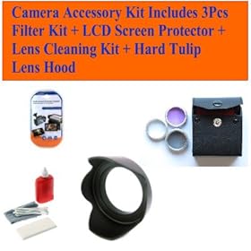 The Nikon D5100 D5000 D7000 D700 D3100 D3000 D90 SLR Cameras SLR Cameras Which Have Any of These (105mm, 135mm, 180mm, 18-200mm Vr, 24-85mm) Nikon Lenses Accessory Kit Includes 3pcs Filter Kit + LCD Screen Protector + Lens Cleaning Kit + Hard Tulip Lens Hood