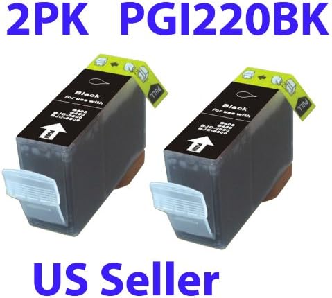 2 ink catridge Canon PGI-220 Black with chip for PIXMA iP3600 iP4600 MP540 MX870