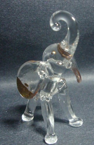 Blown Glass Miniature Elephant Figurine 2.25