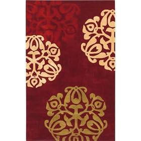 Chadwick Area Rug, 8 ROUND, BURGUNDY GOLD