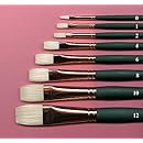 Silver Brush 1001-4 Grand Prix Premier Long Handle Hog Bristle Brush, Flat, Size 4