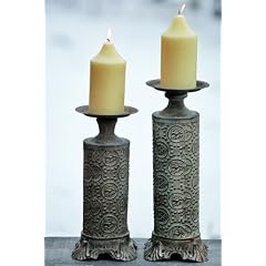 + Kerzenleuchter Kerzenst�nder Metall rost-finish *Antik* H�he ca. 37 cm
