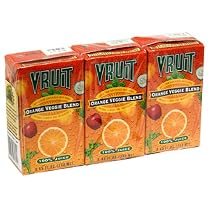 Vruit Juice, Orange Veggie Blend, 27-Count 8-Ounce Cartons