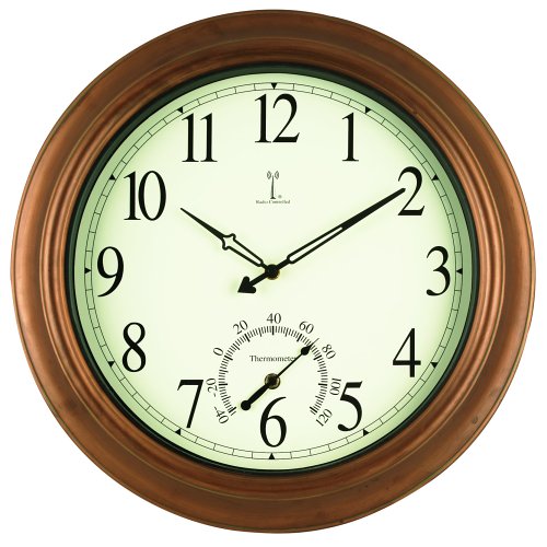 Chaney Instrument 18-Inch Copper Clock and Thermometer