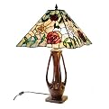 Amber Rose Tiffany-Style Table Lamp - 24.5x14"