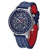 DeTomaso SL1624C-BL - Reloj para hombre con correa de cuero azul (cuarzo, cron�grafo, cron�metro)