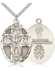 5 Way Cross Holy Spirit Medal, Sterling Silver