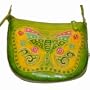 Unique Butterfly Designer Leather Shoulder Bag -- Green Base