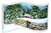 Peggy Karr 14-Inch Art Glass Wave, Winter Cabin