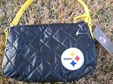 Pittsburgh Steelers Black & Gold Quilted Wristlet W Logo