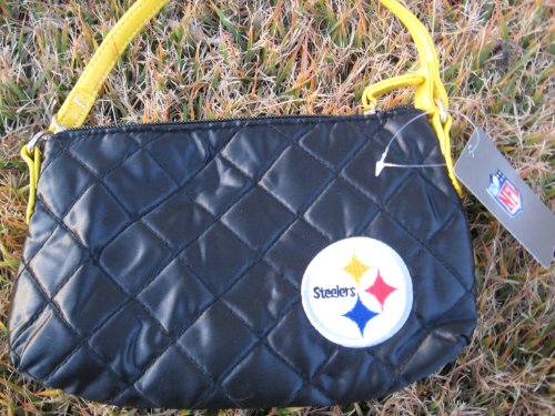 Pittsburgh Steelers Black & Gold Quilted Wristlet W Logo