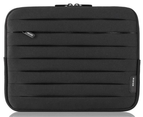 Belkin F8N277cw Etui noir plissé avec poche extérieure de rangement pour iPad 1, iPad 2, iPad 3e génération et iPad 4 Belkin F8N277cw Etui noir plissé avec poche extérieure de rangement pour iPad 1, iPad 2, iPad 3e génération et iPad 4