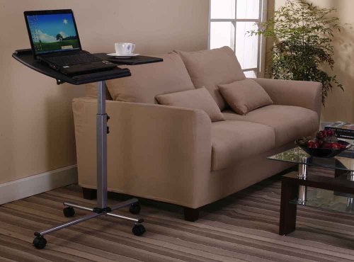 Black Finish Split-Top Adjustable Laptop Stand / Table