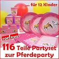 116-teiliges TRAUMPFERDCHEN // PFERDE PARTY SET f�r Kindergeburtstag mit 12 Kinder: Teller, Becher, Servietten, Einladungen, Partyt�ten, Platzkarten, Luftballons, u.v.m. von D�ll-Verlag