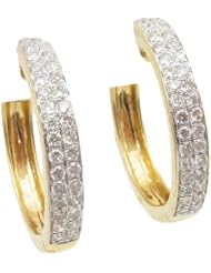 Women 14k Yellow Gold 0.43ctw diamond Hoop earring 12 25292Y Size 3.3