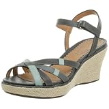  : Clarks Women's Harwick Wedge Sandal,Blue/Multi,6 M