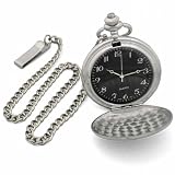 Cathy's Concepts Black Face Silver-Plated Pocket Watch