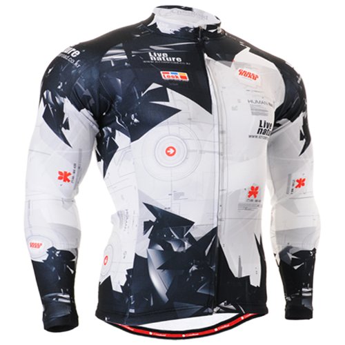 Fixgear Mens Cycling Jersey White Long Sleeve White Xxl