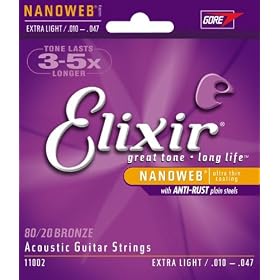 Elixir Nanoweb Extra Light Acoustic Guitar Strings