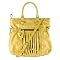 Angie & Lola Satchel with Pleats - Mustard