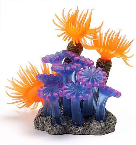 New Orange Resin Coral Aquarium Fish Tank Landscape Decoration Glow Simulation Animal Plants Ornament no.05