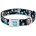 Buckle-Down Seatbelt Buckle Dog Collar - Elsa the Snow Queen Poses PERFECT AND POWERFUL Blues/White - 1.5