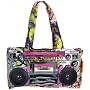 Loop NYC Audio Couture Pink Graffiti Boombox Bag with Speakers!