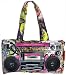 Loop NYC Audio Couture Pink Graffiti Boombox Bag with Speakers!