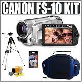 Canon FS10 Flash Memory Camcorder With 8GB Internal Flash Memory Plus Accessory Outfit - Canon ACANFS10K1
