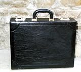 Black Calfskin Leather Attache Case