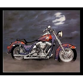 Ron Kimball 1986 Fxr Harley Davidson Framed Art Poster Print - 20