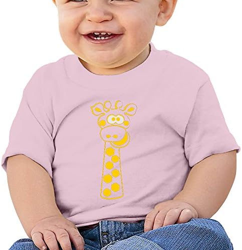 GYWEVD 6-24 Month Unisex Baby Infant Giraffe Cute Short-sleeve Tee Pink