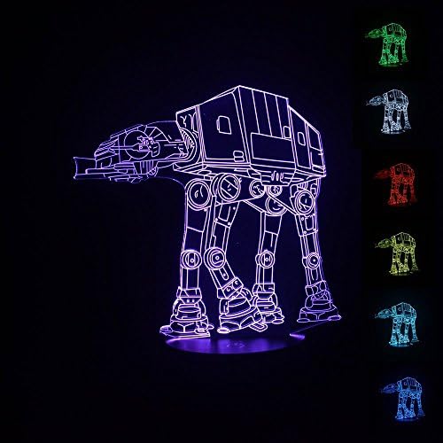 NIEBC Star Wars Stormtrooper 3D 7-Color Gradual Changing LED Touch Switch Visualization Illusion Atmosphere Light Desklamp Nightlight (AT-AT)