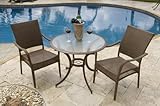 Grenada Patio 3 Piece Table and Arm Chair Bistro Set