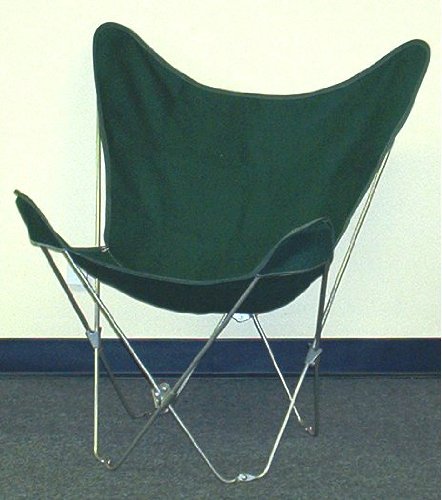 Solid Green Canvas Butterfly Chair With White Frame Picture