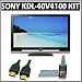 Sony Bravia V-Series KDL-40V4100 40-inch 1080p LCD HDTV + Deluxe Accessory Bundle w/ 3 Year Warranty