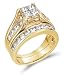 Jewelry : 14k Yellow Gold Diamond Bridal Engagement Wedding Band (4 cttw)