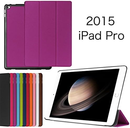 [ ipad Pro Case ] CNDCR Ultra Thin Smart PU Leather Case Cover 3 Fold Holder Stand Case Cover For Apple ipad Pro 12.9" Purple