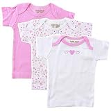 Luvable Friends 3-Pack Rib Knit Slip on Baby Shirt-Pink - 3-6 months