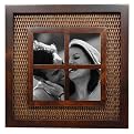 Elsa L. Inc. Rattan Mat 4-Photo Frame - Walnut (4x4")