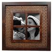 Elsa L. Inc. Rattan Mat 4-Photo Frame - Walnut (4x4")