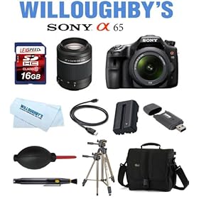 Sony Alpha SLT-A65 Digital SLR Deluxe Kit Includes Sony SLT-A65V Digital SLR Camera + Sony AF DT 18-55 F3.5-5.6 SAM Lens + Sony SAL-55200-2 55-200mm f/4-5.6 DT AF Zoom Lens + LexSpeed 16GB Memory Card + Lowepro Deluxe Camera Bag + Extra Spare DSLR Battery + 6' HDMI Cable + Sunpak 620-9002TM Tri-Mono