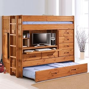 Discovery All In One 4 Drawer Twin Twin Dresser Mirror Chair