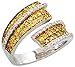 14 Karat Weissgold Fantasie Damen Ring, mit 0.38 Karat Brilliantschliff Diamanten & 1.09 Karat Brilliantschliff Gelb Saphir Steine, (16mm) breit