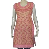 Kurti Fashion of India Pretty Casual Dresses Chikan Embroidery Size M (ctop5576)
