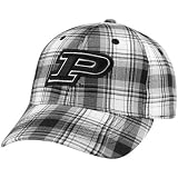 Top of the World Purdue Boilermakers Black-White Plaid Premium 1-Fit Flex Hat
