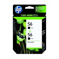 HP 56 Black Ink Cartridge in Retail Packaging, Twin Pack (C9319FN#140)