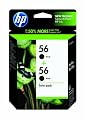 Original HP 56 Black Ink Cartridge (2-Pack) in Retail Packaging