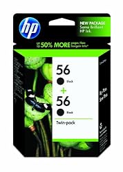 Original HP 56 Black Ink Cartridge (2-Pack) in Retail Packaging